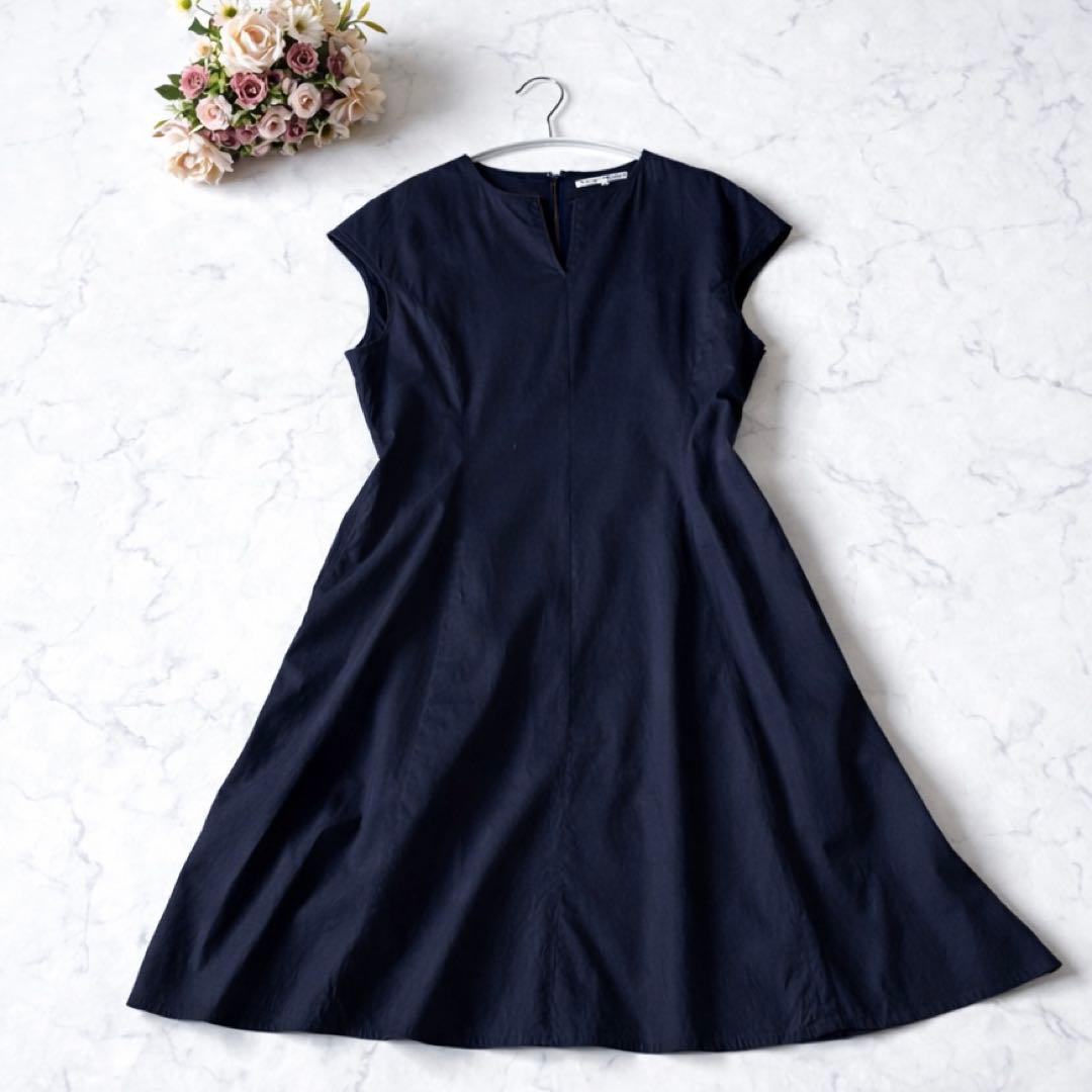 23区 オンワード樫山 リネン混ストレッチロングワンピース 洗える 46 4L