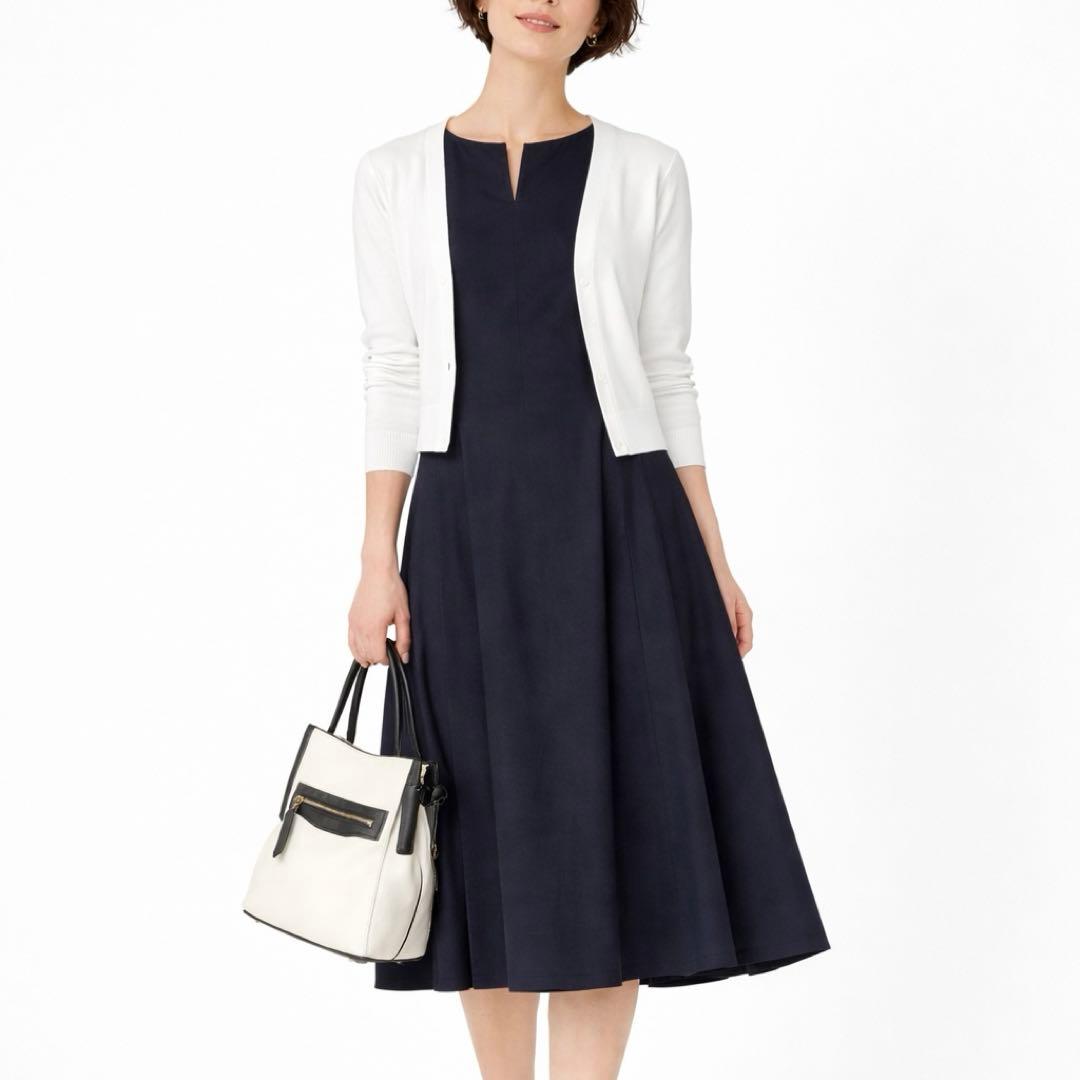 23区 オンワード樫山 リネン混ストレッチロングワンピース 洗える 46 4L