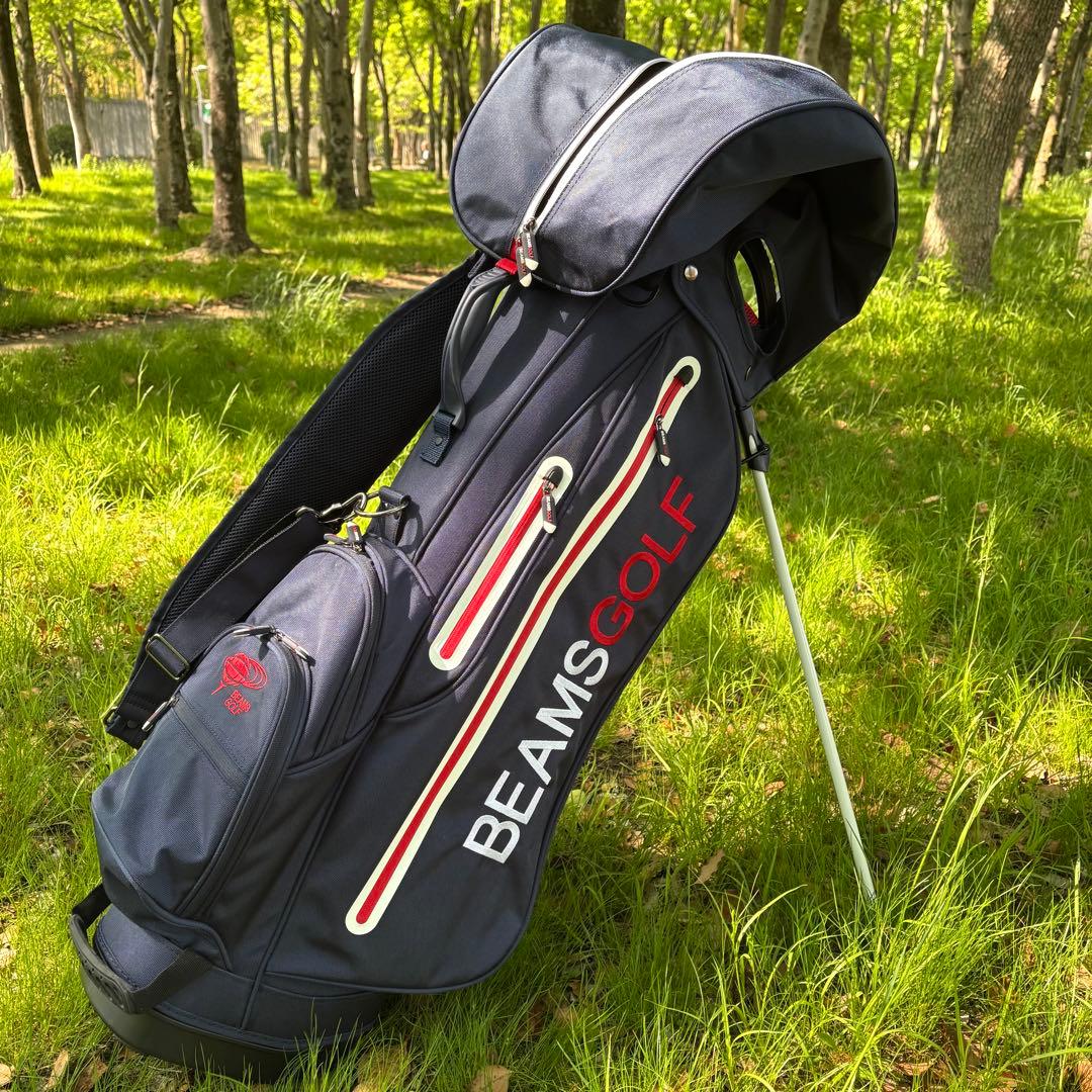 ビームス【BEAMS】スタンド式キャディーバッグ 《ネイビー色》