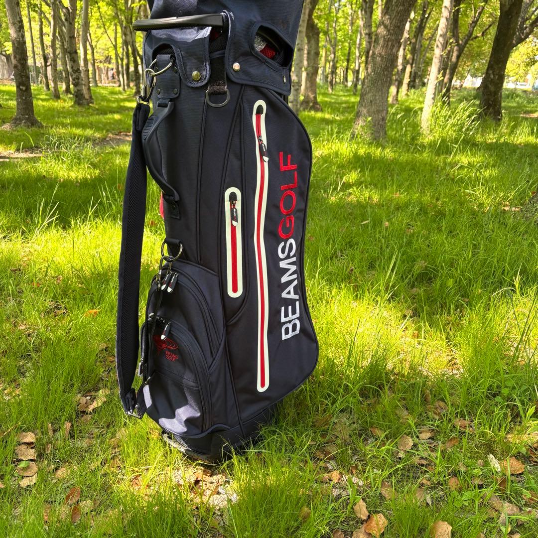 ビームス【BEAMS】スタンド式キャディーバッグ 《ネイビー色》