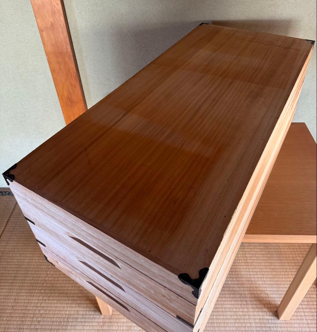 桐箱　衣装ケース　3段　着物収納　木製　衣装ケース　桐ダンス　桐箪笥