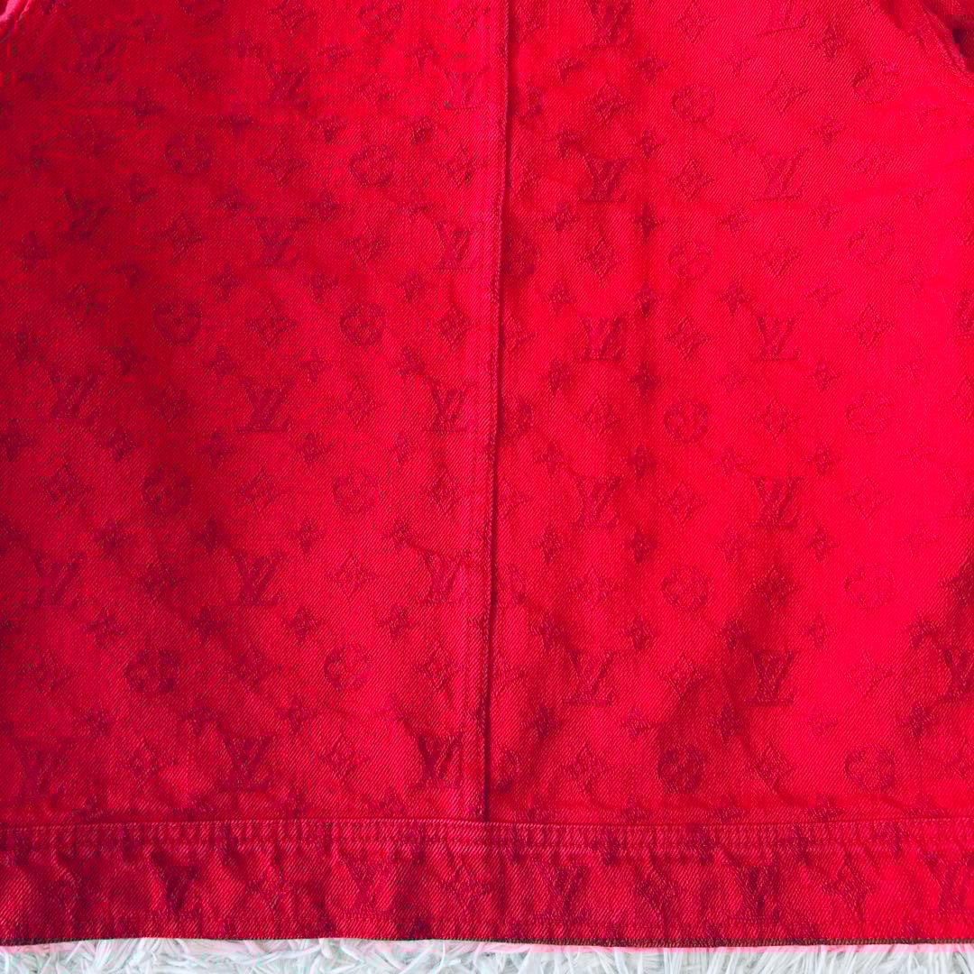 ルイヴィトン LOUIS VUITTON デニムジャケット モノグラム レッド