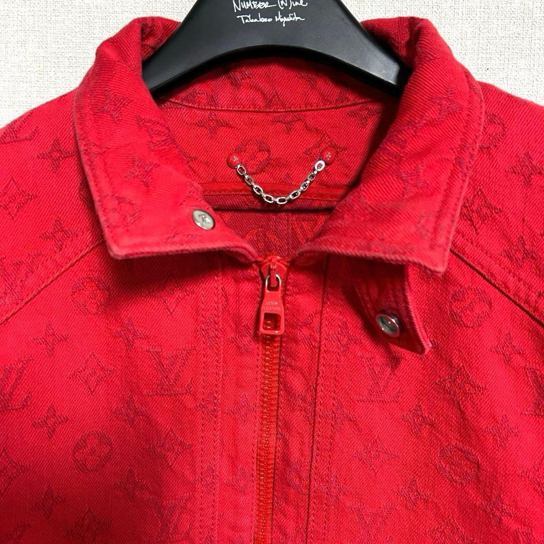 ルイヴィトン LOUIS VUITTON デニムジャケット モノグラム レッド