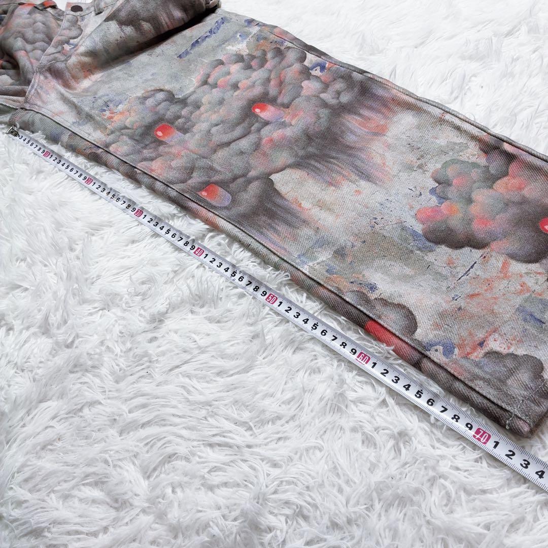 DIVINITIES ワイドデニム 総柄 アート ペインターパンツ ストリート