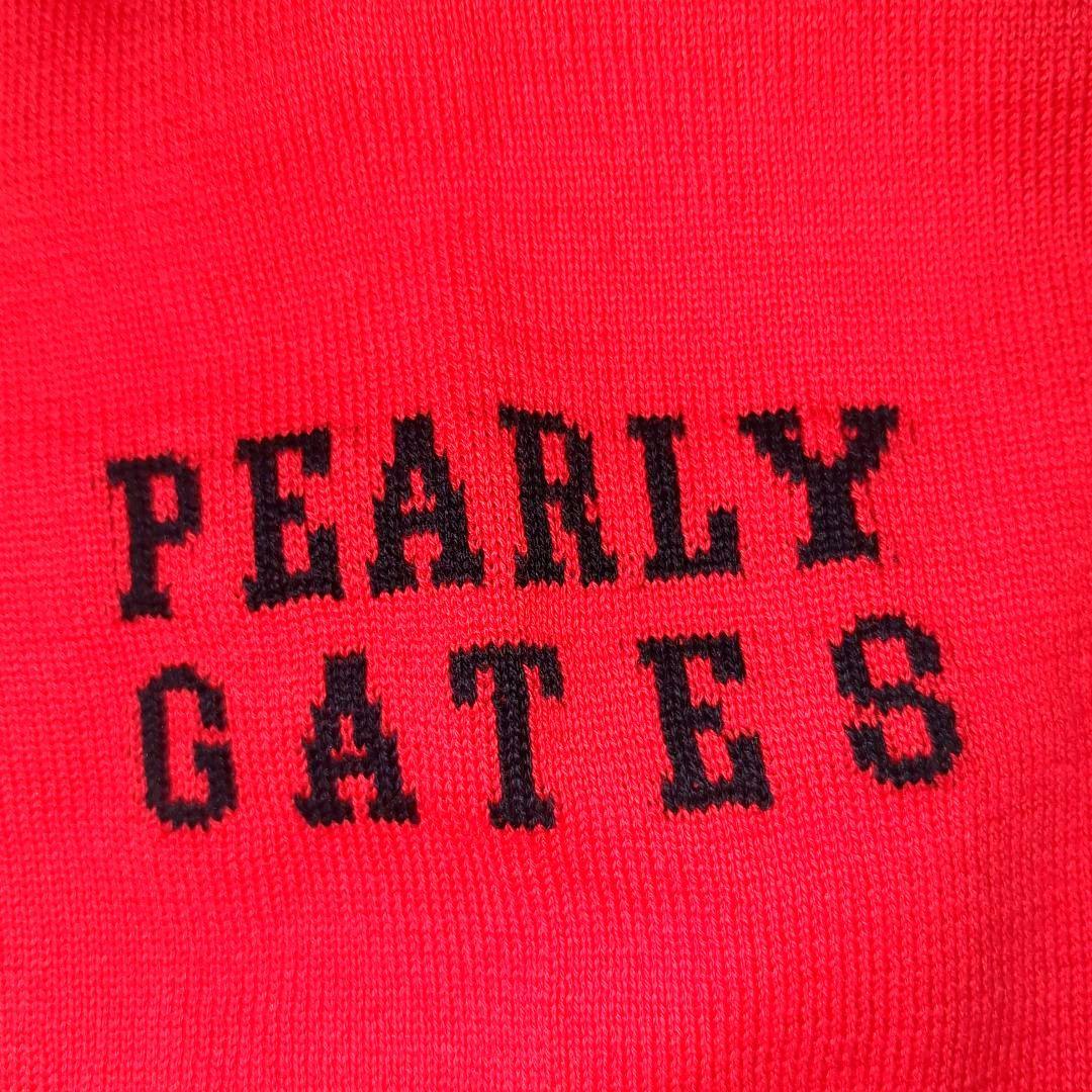 新品タグ付きPEARLY GATESパーリーゲイツVネックセーター赤メンズL
