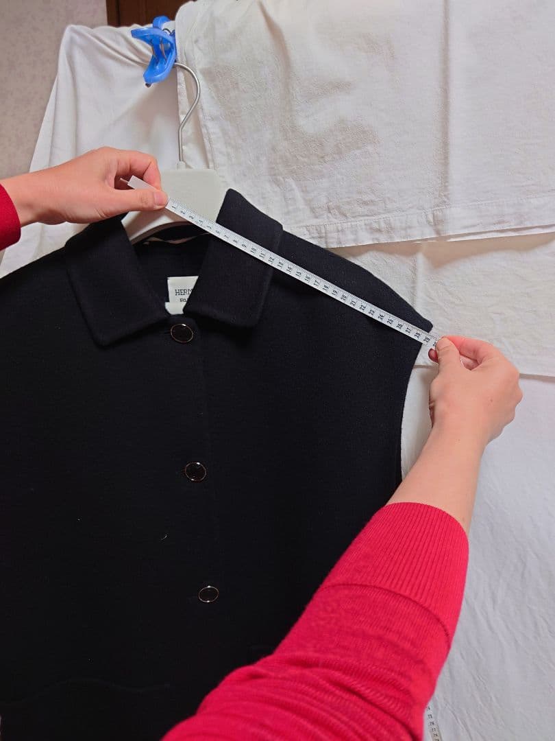 エルメス　カシミヤ　ロングジレ　黒　38 2024AW　未使用