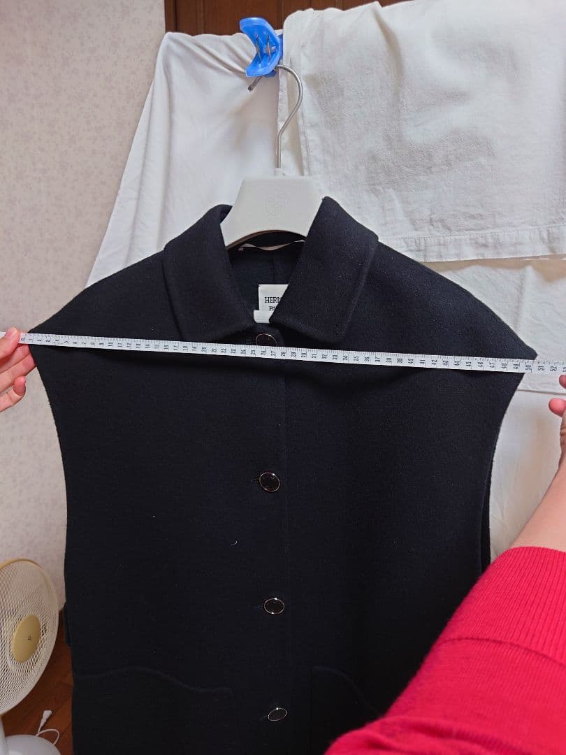 エルメス　カシミヤ　ロングジレ　黒　38 2024AW　未使用