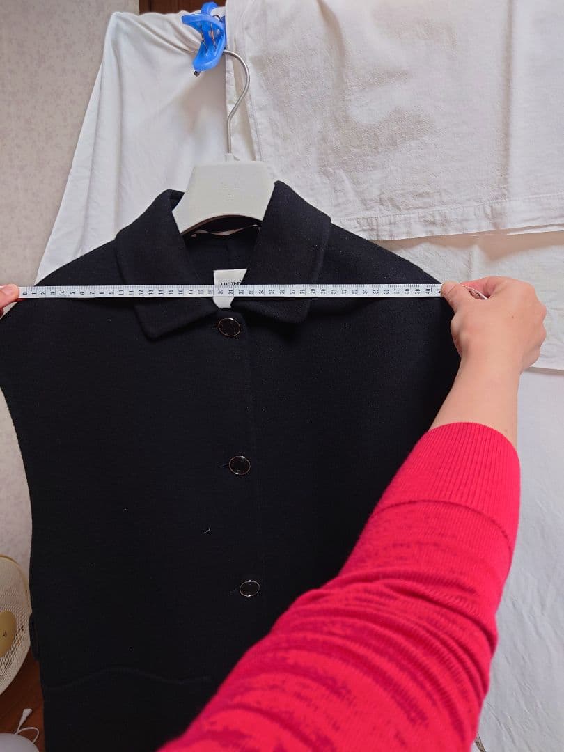 エルメス　カシミヤ　ロングジレ　黒　38 2024AW　未使用