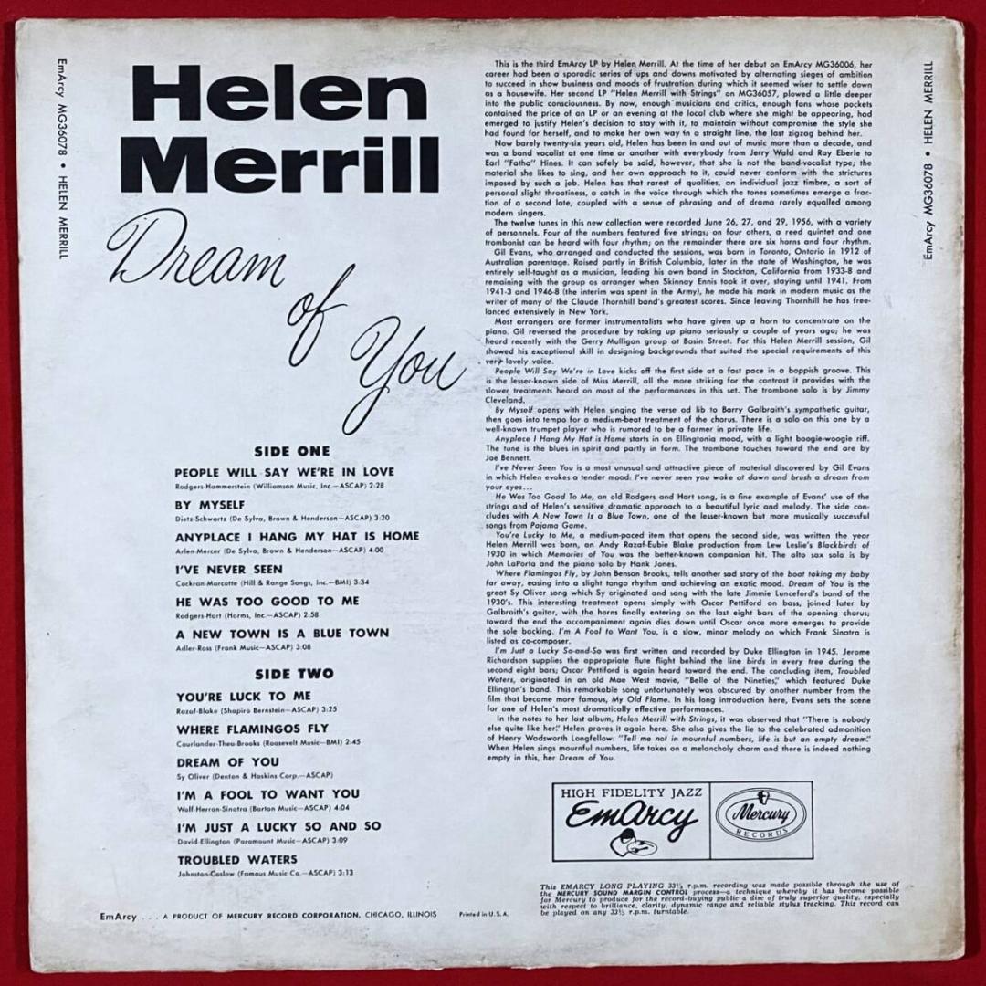 ★不朽の名作【USオリジナル／希少MONO／深溝DG／小ドラマー】ヘレン・メリル