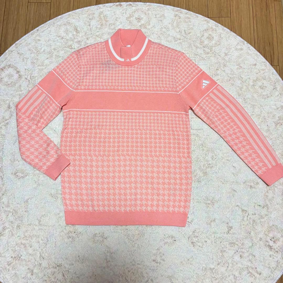 新品 L アディダスゴルフ 千鳥格子プライムニット＆プリーツスカート 上下セット