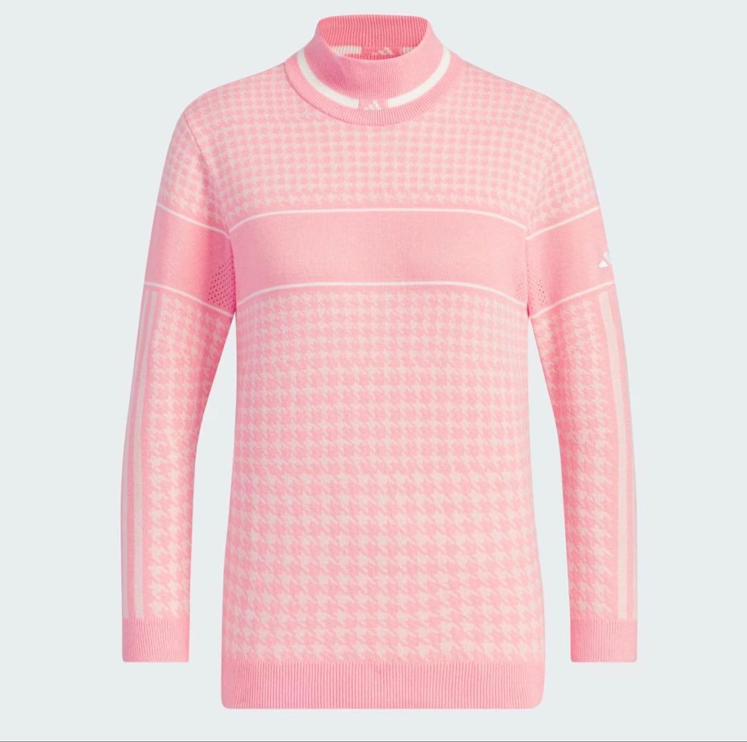 新品 L アディダスゴルフ 千鳥格子プライムニット＆プリーツスカート 上下セット