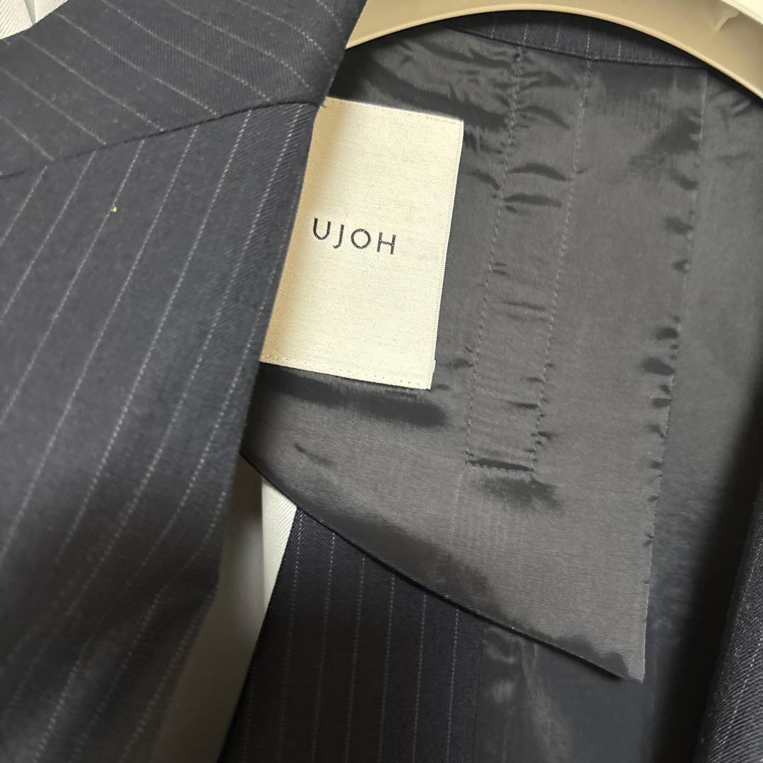 UJOH ストライプロングベスト ネイビー STUDIOUS別注