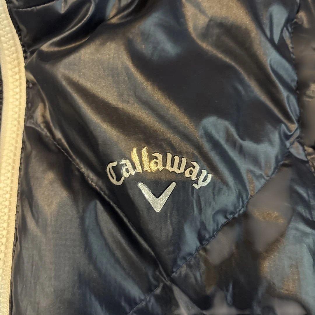 Callaway ネイビー /紺白リバーシブルダウンジャケットベスト袖着脱L