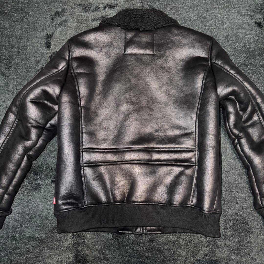 Levi's レザージャケット ボア ブラックレザーボンバージャケット ムートン