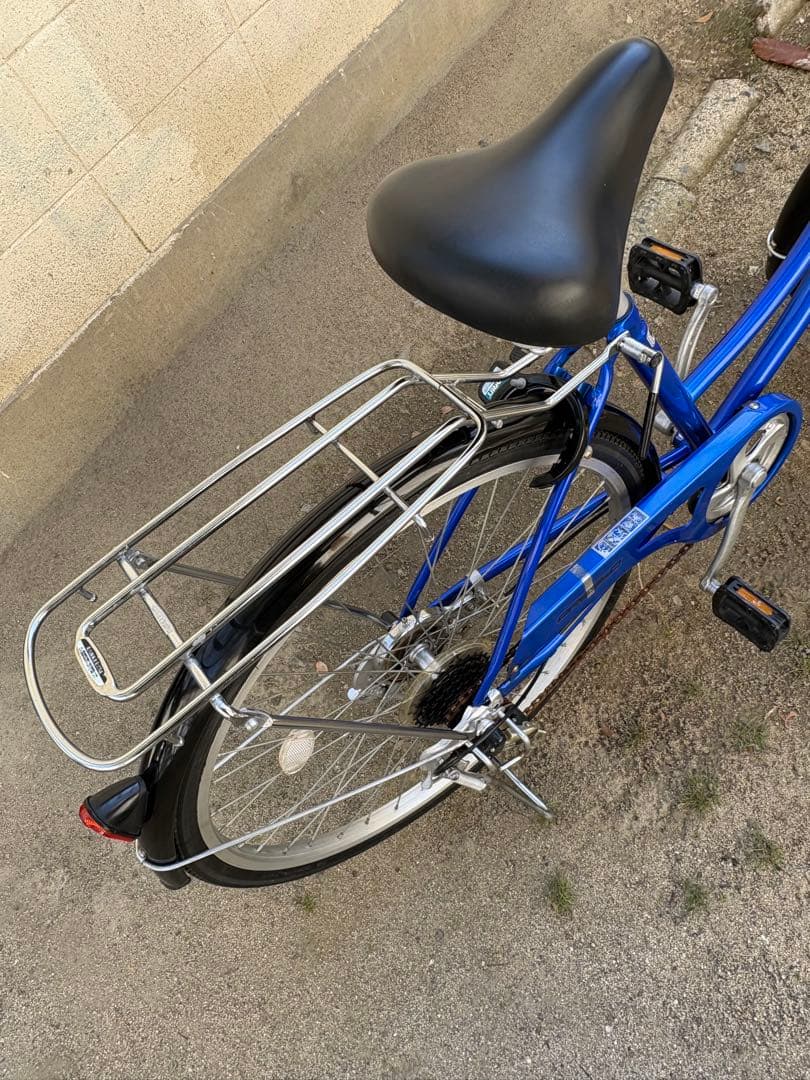 新品タイヤ！オートライト&変速付き軽快車[後席チャイルドシート対応]青(26㌅)