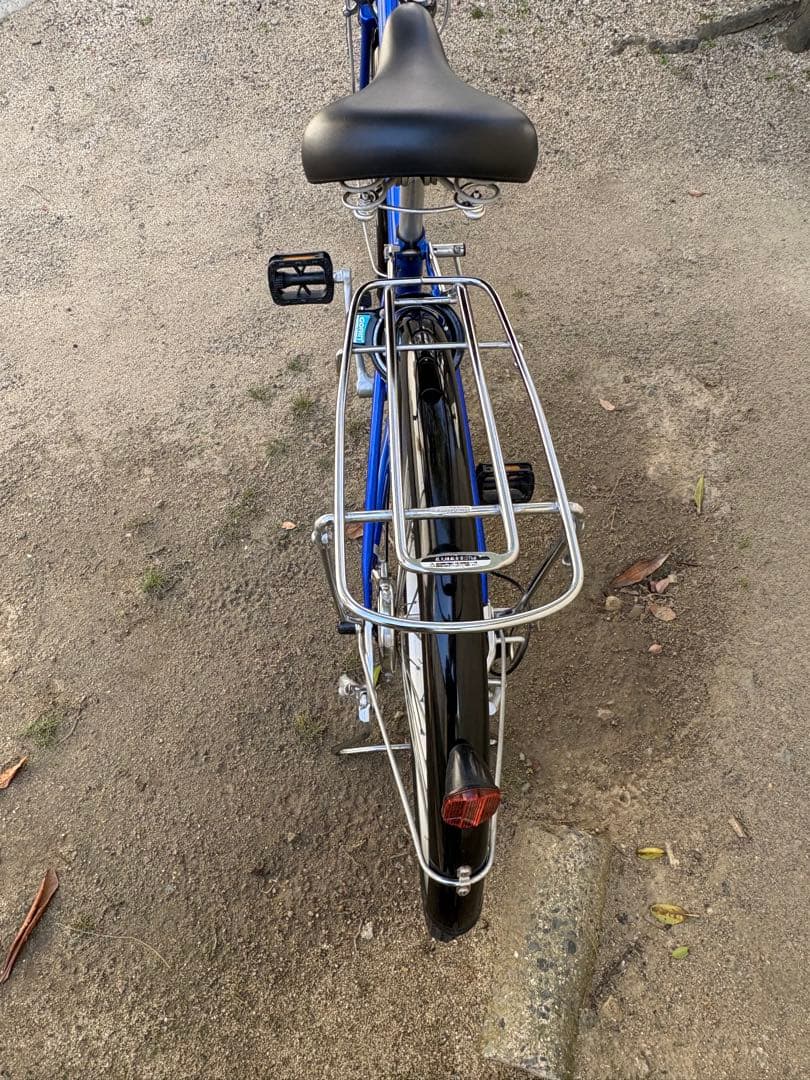 新品タイヤ！オートライト&変速付き軽快車[後席チャイルドシート対応]青(26㌅)