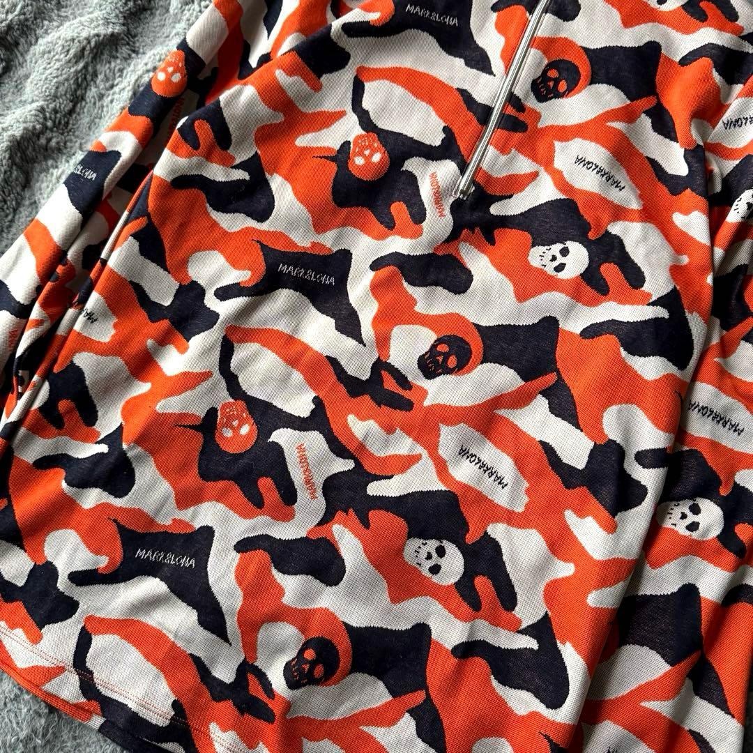 MARK＆LONA 長袖 迷彩柄 ハーフジップシャツ Lサイズ カモフラ ゴルフ