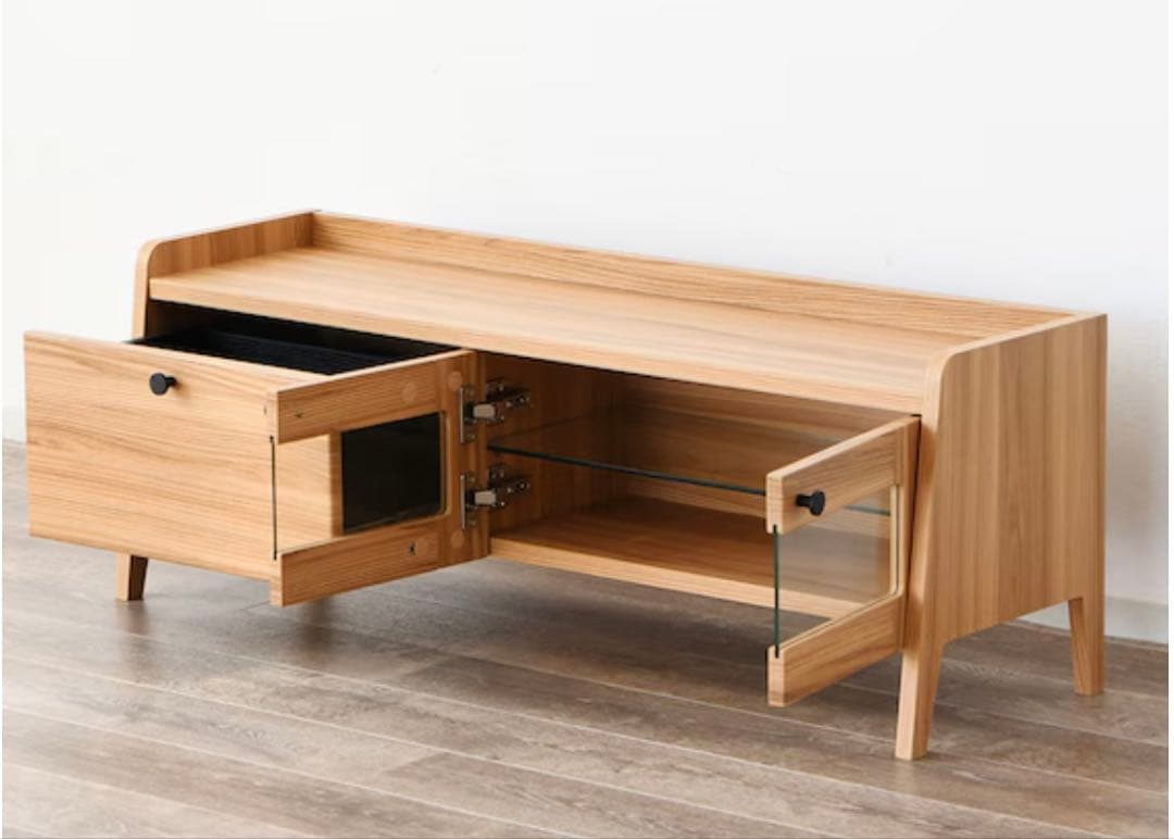 美品❗️ニトリ 北欧風テレビ台 テレビボード ナチュラルウッド仕上げ 113cm