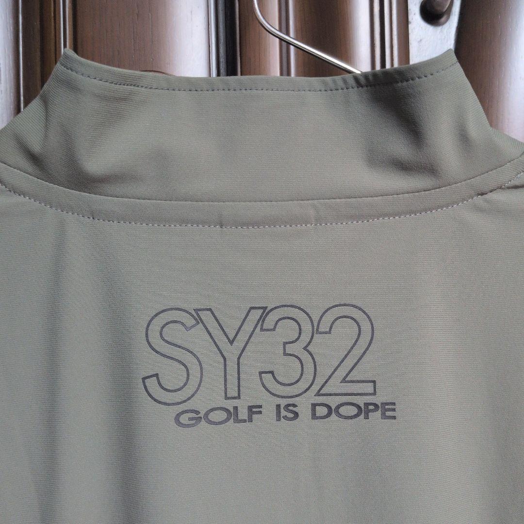 SY32 :メンズ:Lサイズ:ハーフジップ長袖シャツ:オリーブ色