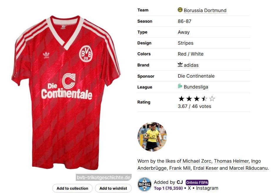 正規品 超希少 ドルトムント 86–87 アウェイ 長袖 #16 支給品可能性