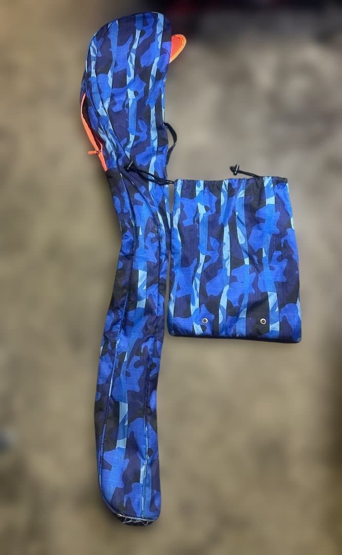 練習用クラブケース　青と黒の迷彩 収納袋付き