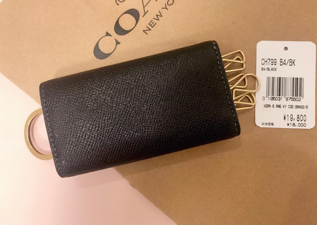 しれじゅもん 新品 coach 6 リング キー ケース ブラック