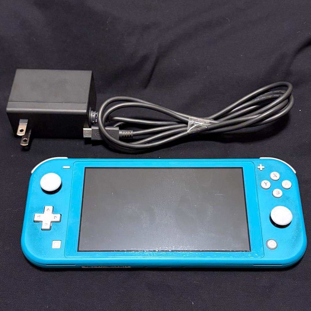 Switch Lite 本体 と 充電器、画面保護フィルム、スティックカバー付き