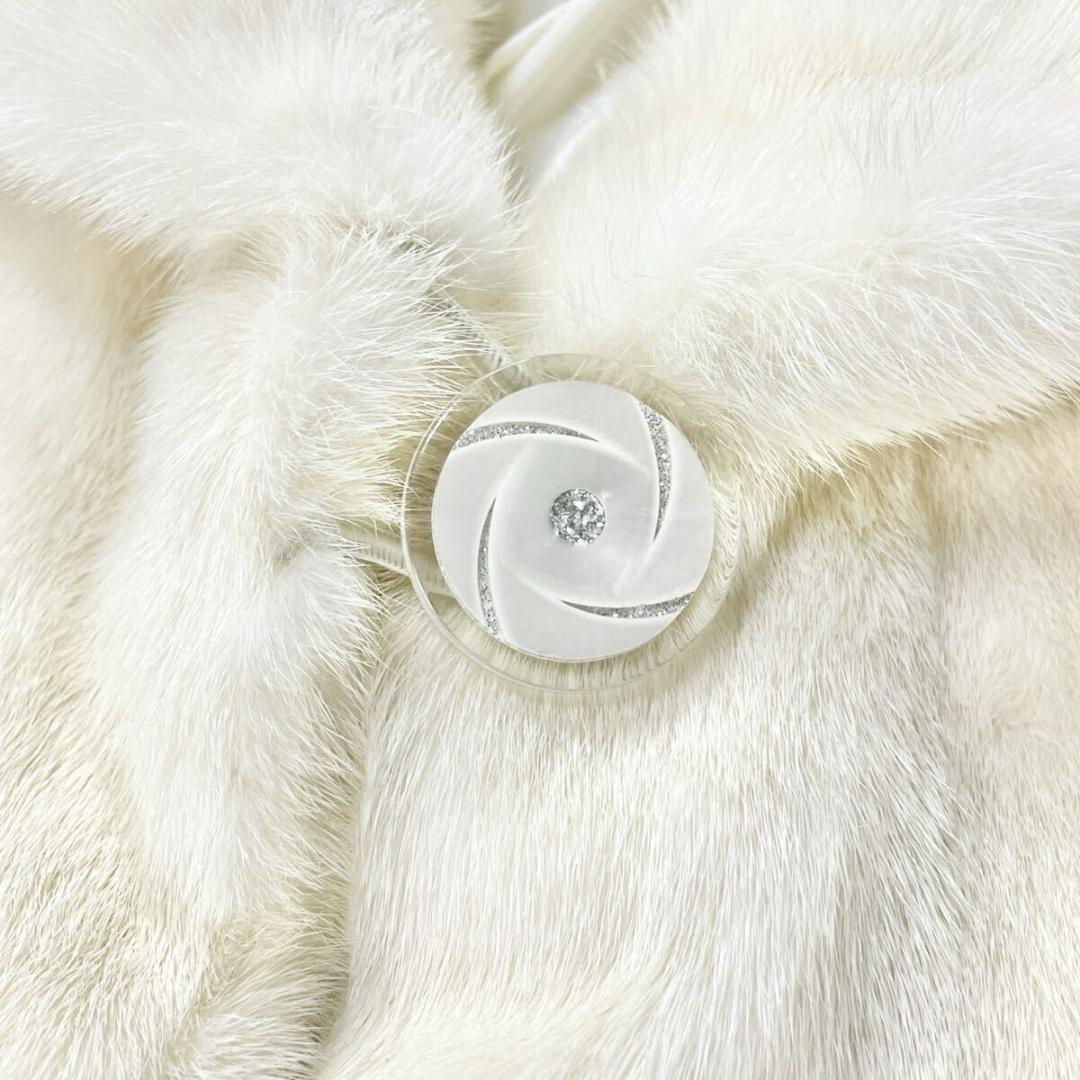 ホワイトミンク ポンチョ 本毛皮 リアルファー マント ケープ なめし柔らか