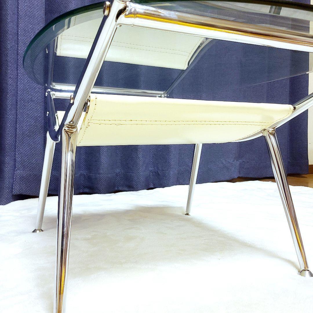 ミッドセンチュリー　スペースエイジ　ローテーブル　楕円　70年代　ガラステーブル