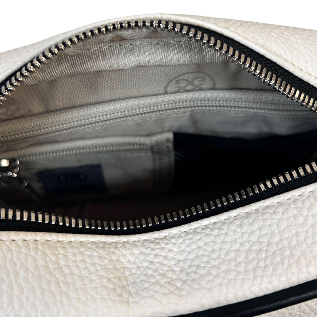 G/FORE ジーフォア 牛革シボ型押し ショルダーバッグ 白