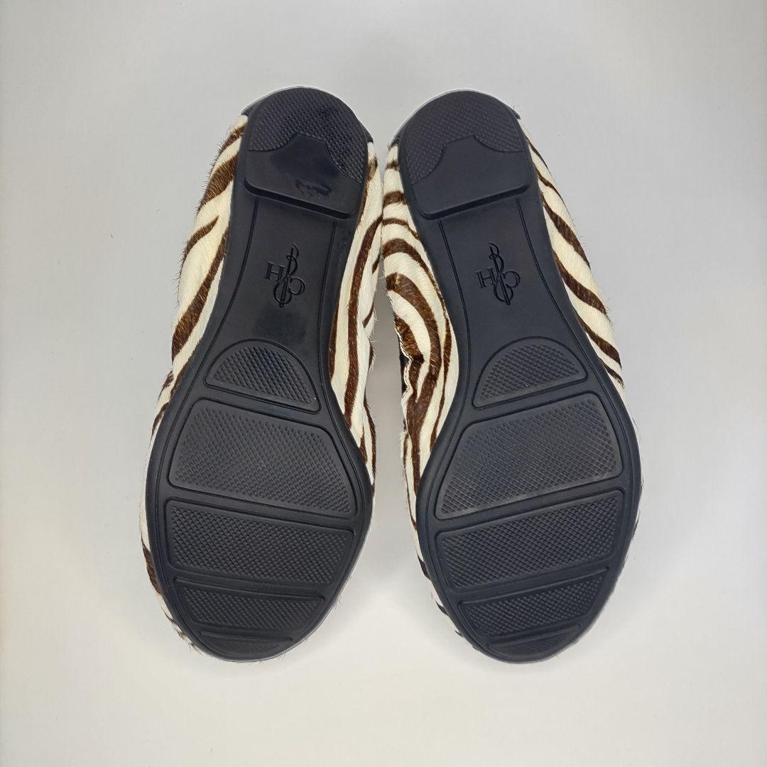 新品未使用 コールハーン ゼブラ柄 ヘアカーフ バレエフラット 23cm 希少