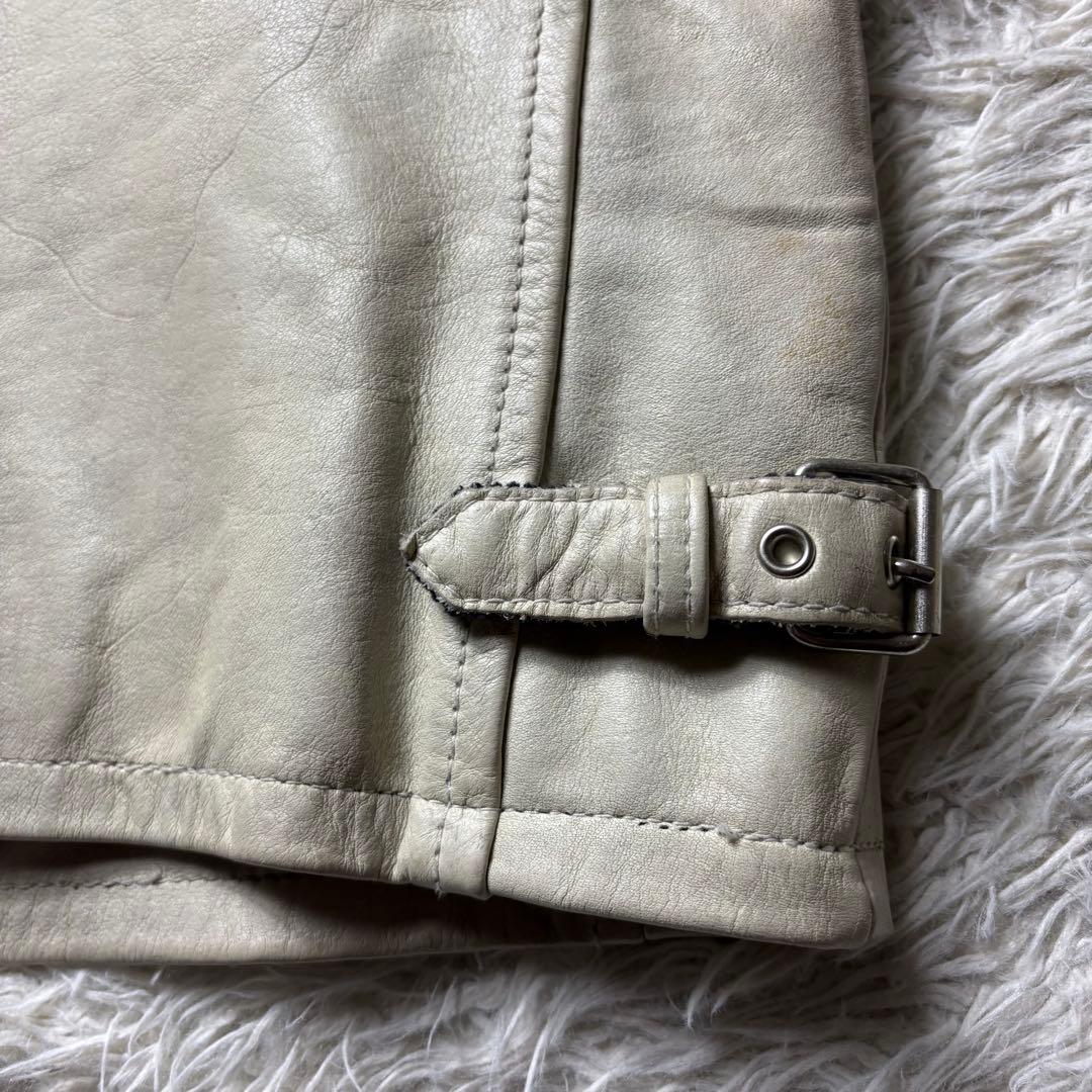 L 良品　クラシックレーサー　Schott　シングルライダース　牛革　ホワイト