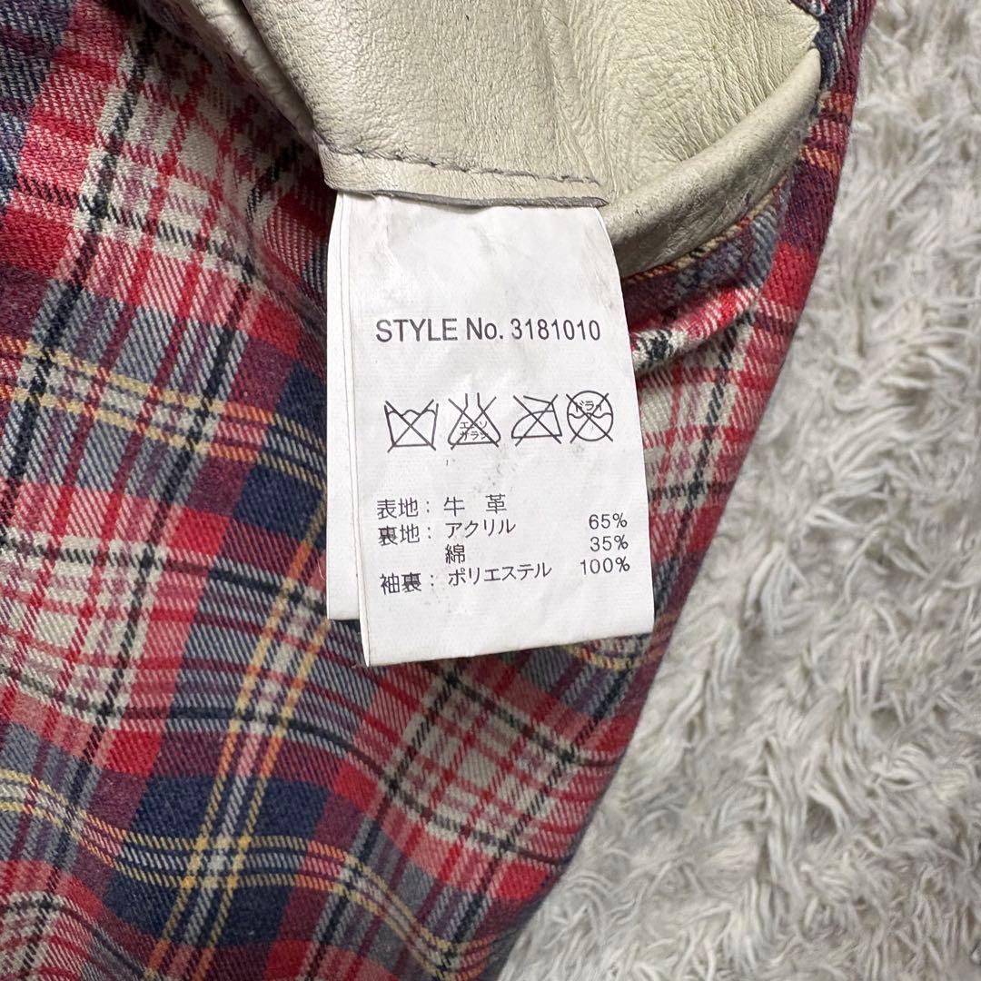 L 良品　クラシックレーサー　Schott　シングルライダース　牛革　ホワイト