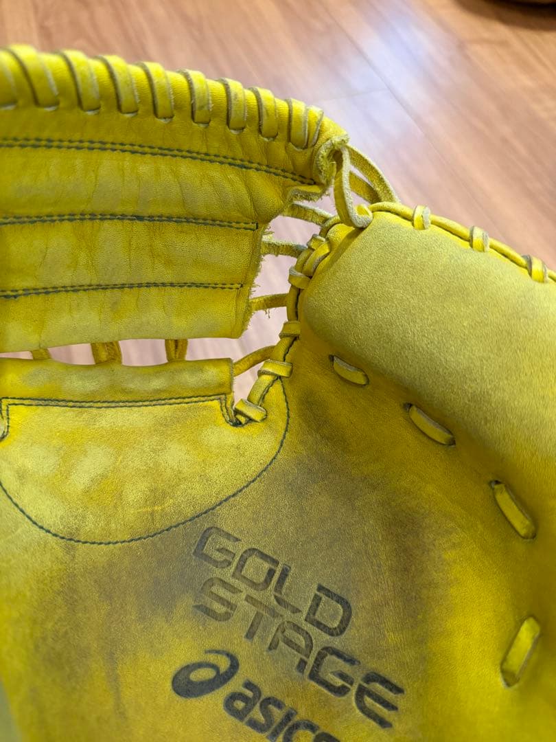 【一般軟式】キャッチャーミット　アシックス　ゴールドステージ　イエロー