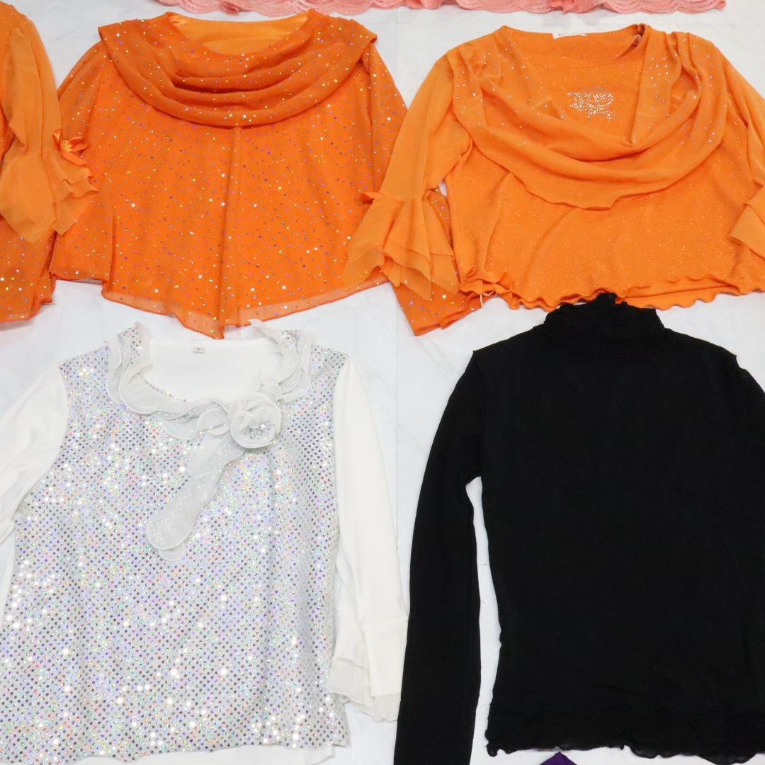 【美品 社交ダンス衣装 20点 超豪華まとめ売り】柄物ブラウス トップス 20着