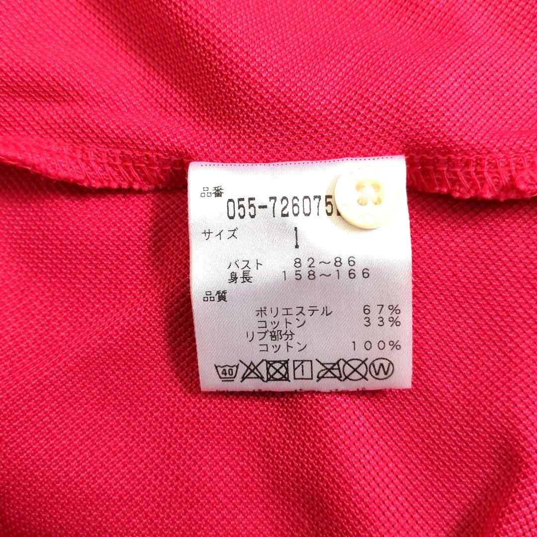 美品✨パーリーゲイツ 半袖ポロシャツ ピンク ニコちゃん ワッペン サイズ1