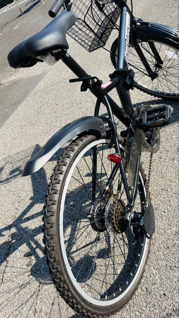 【美品・即乗りOK】24インチ　折りたたみ自転車　6段変速　カゴ・鍵・ライト付き