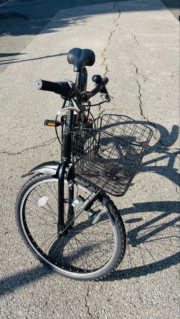 【美品・即乗りOK】24インチ　折りたたみ自転車　6段変速　カゴ・鍵・ライト付き