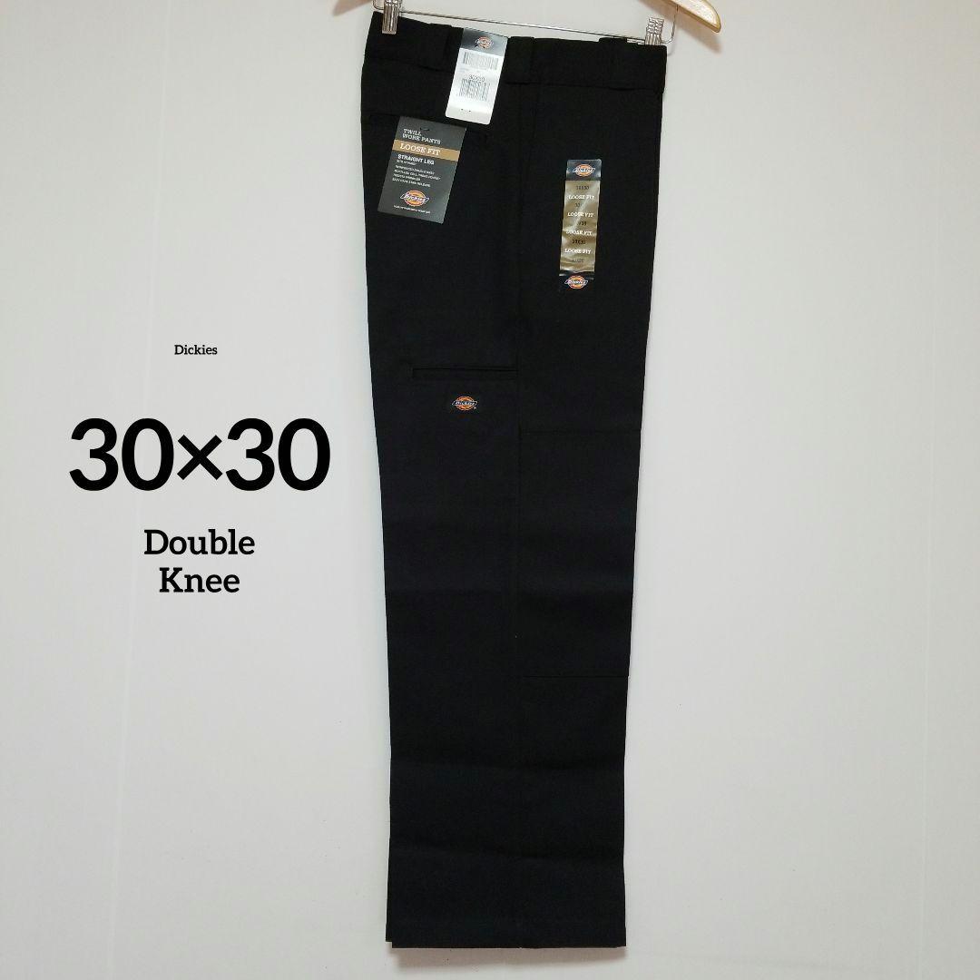 30×30【新品 未使用】ディッキーズ　ダブルニー　85283　・BLACK・
