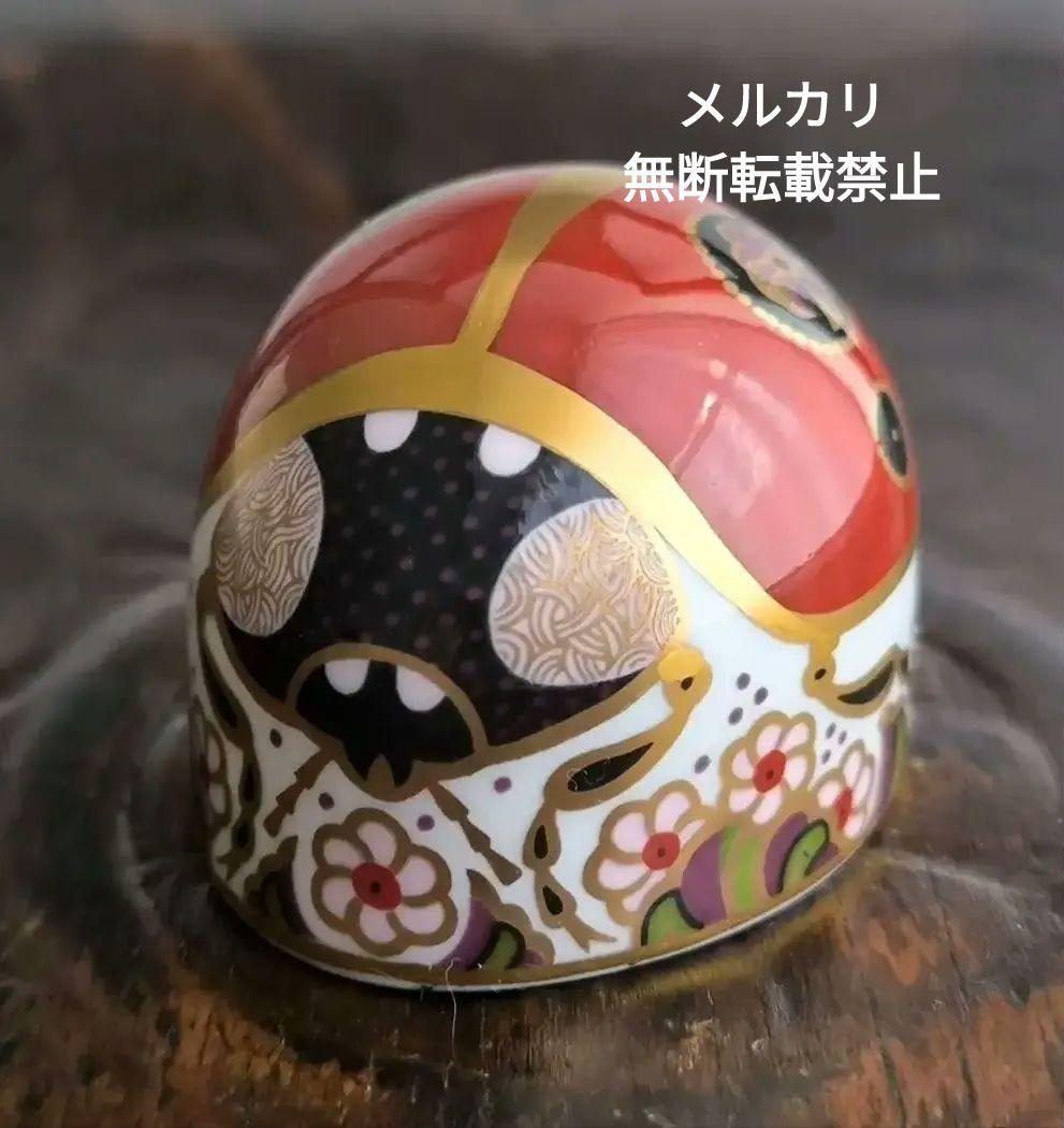 ロイヤルクラウンダービー 置物 フィギュリン てんとう虫 ペーパーウエイト 陶器