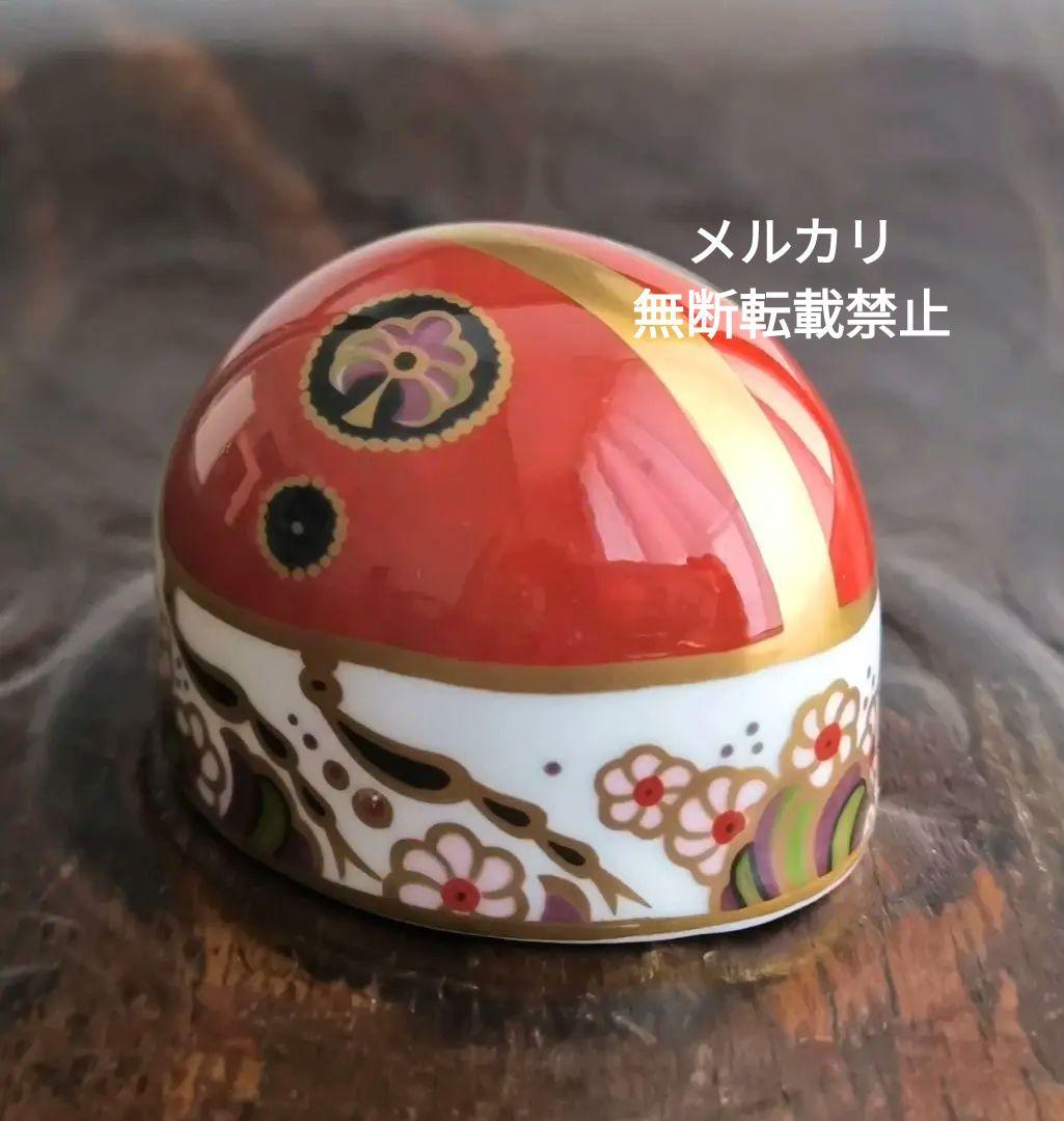 ロイヤルクラウンダービー 置物 フィギュリン てんとう虫 ペーパーウエイト 陶器