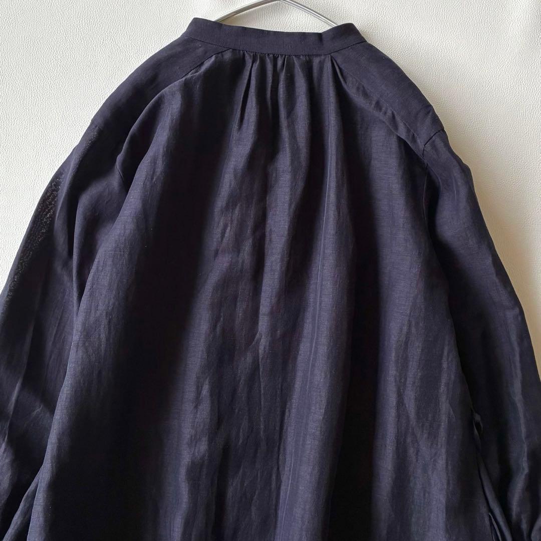 マルティニーク 定価3,5万 ゆったり上質リネン2WAYギャザーシャツワンピース