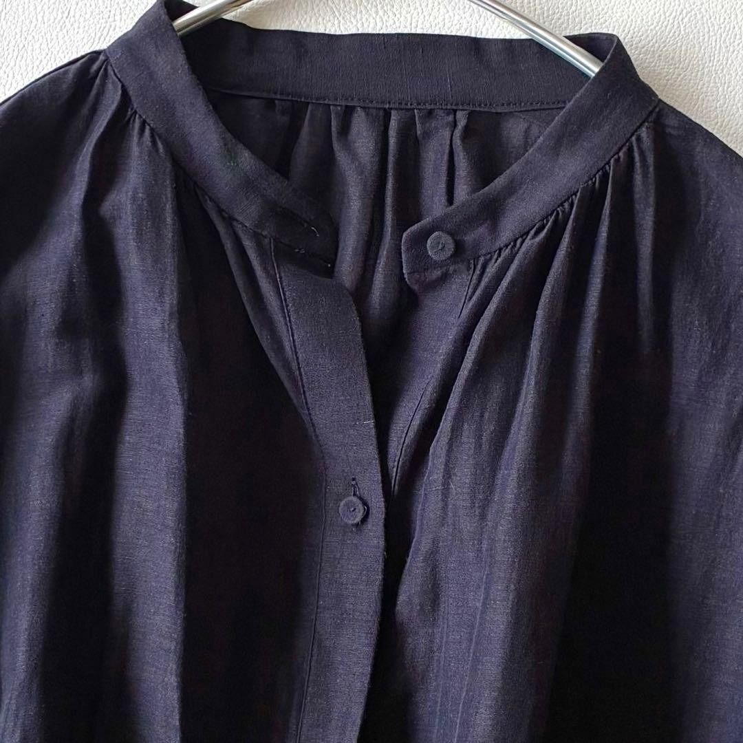 マルティニーク 定価3,5万 ゆったり上質リネン2WAYギャザーシャツワンピース