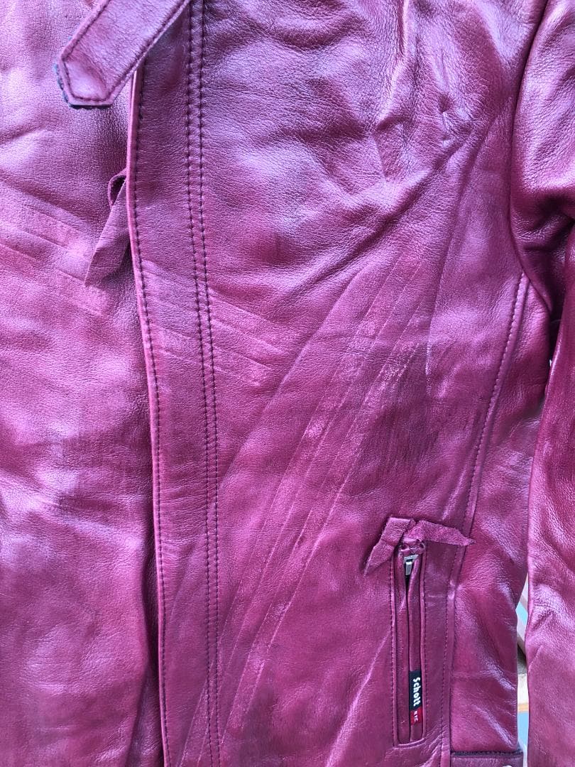 [訳あり]新品 Schott シングルライダースレザージャケット エンジ/M