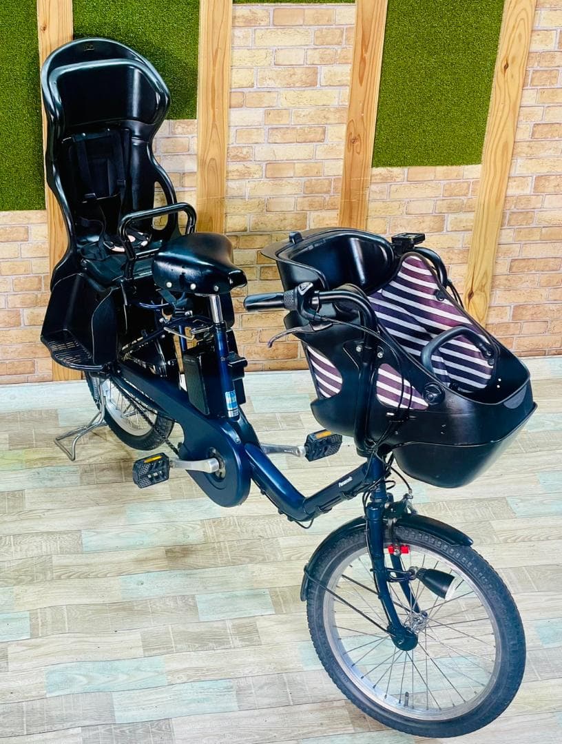 2018ネイビー 超大容量 パナソニック 子供乗せ電動アシスト自転車 H3328