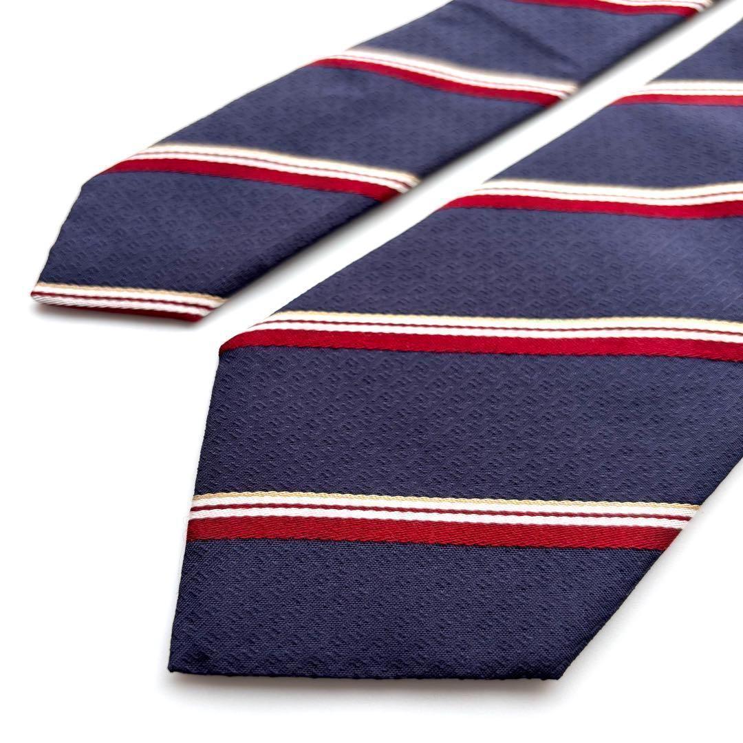 ꧁新品未使用꧂ フェンディ ネクタイ ズッカ ズッキーノ ストライプ ネイビー