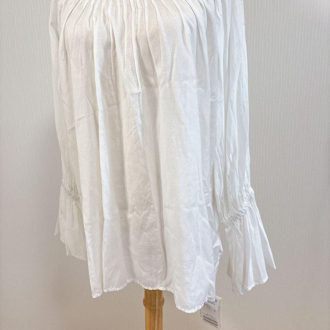 【未使用・タグ付】 スピックアンドスパン コットンボイルタックフリルブラウス