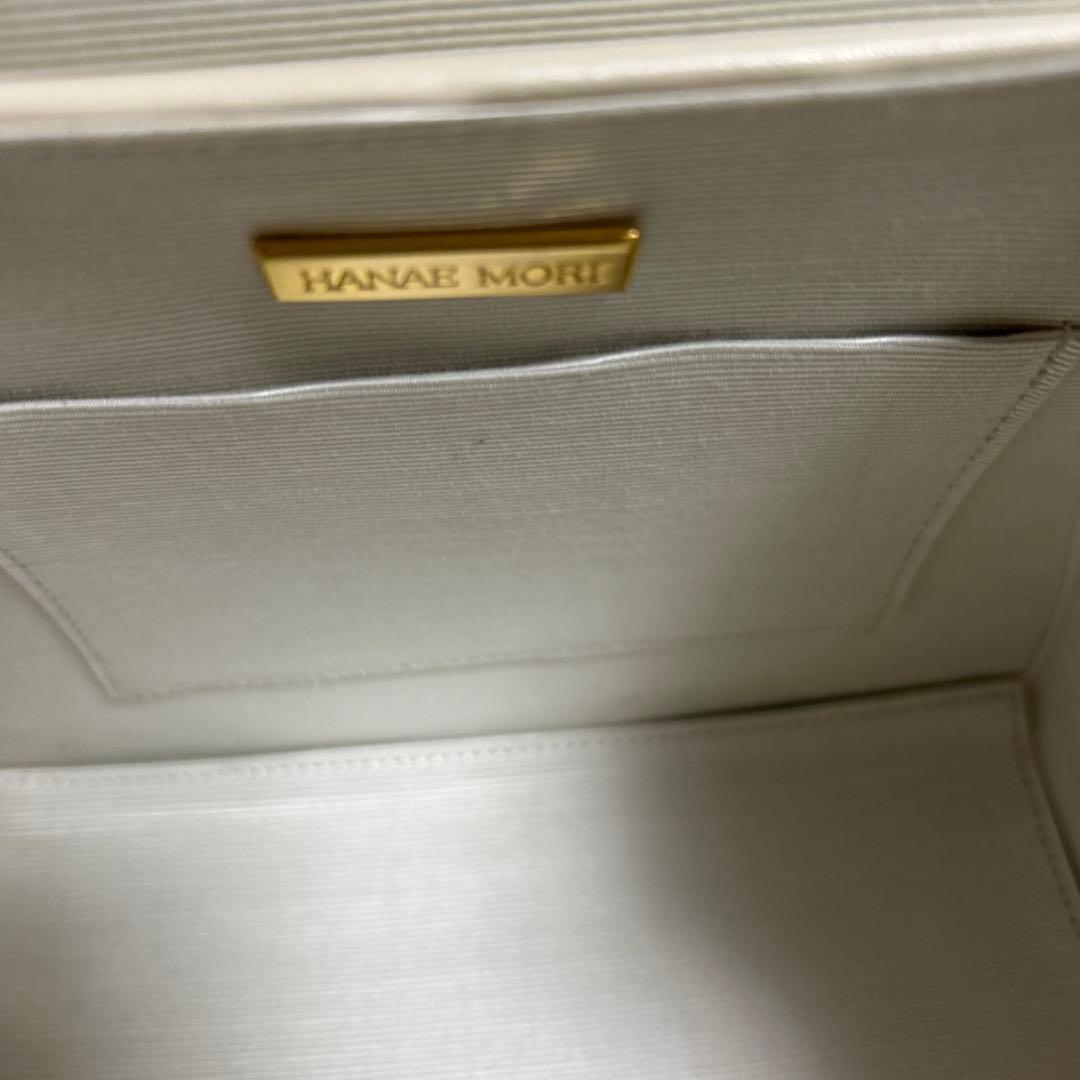 HANAEMORI ハナエモリ　フォーマルバッグ　ハンドバッグ　ホワイト