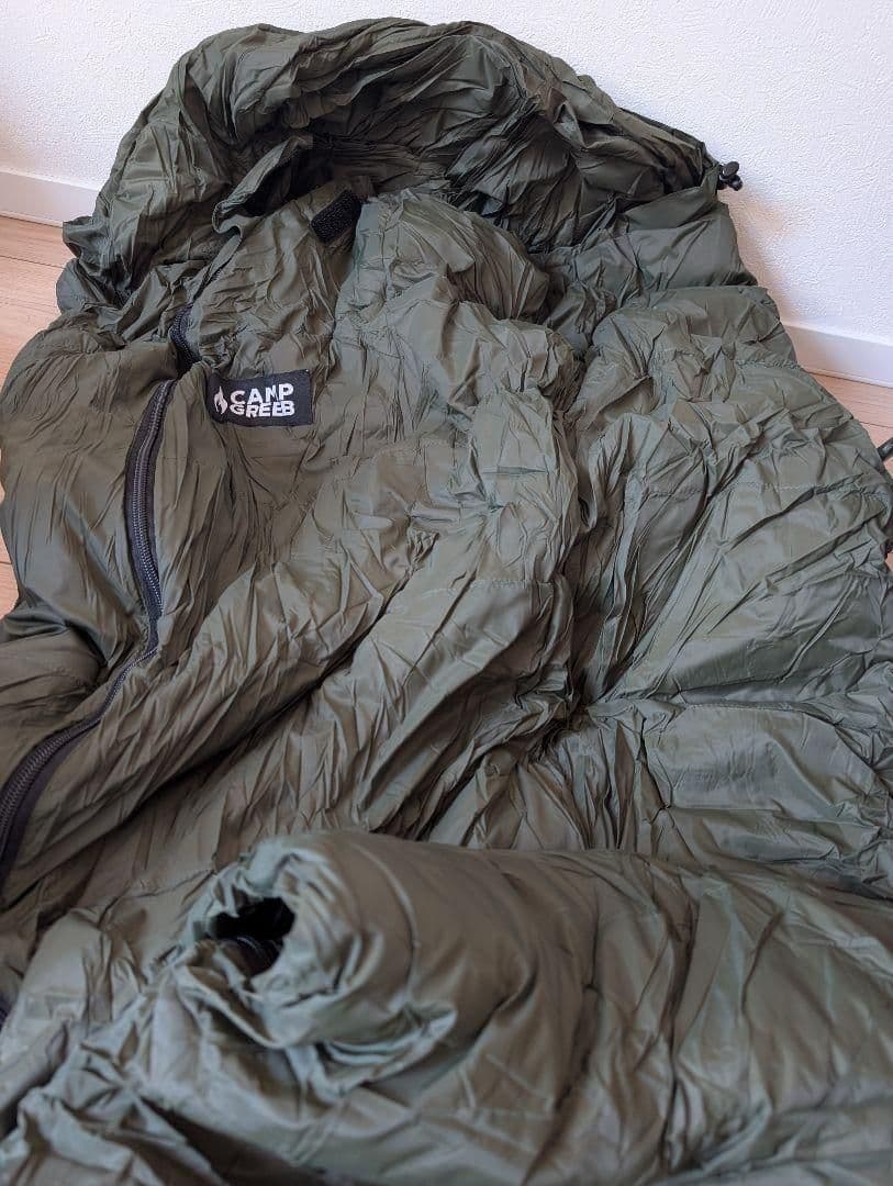 マミー型 ダウンシュラフ 寝袋 シュラフ キャンプグリーブ