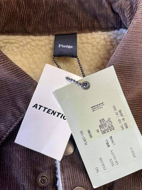 Pledge ATTENTION　ブラウン コーデュロイ ジャケット 裏ボア